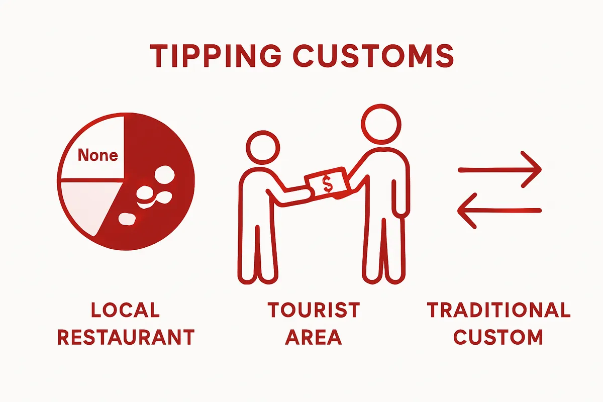 Infographic of Thai tipping and payment customs