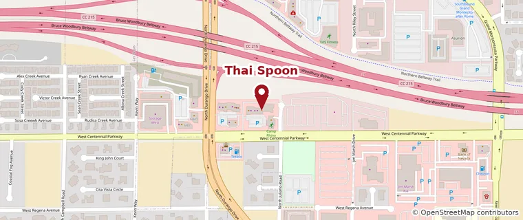 Map: Thai Spoon at North Durango Drive and Centennial Parkway, just south of the 215